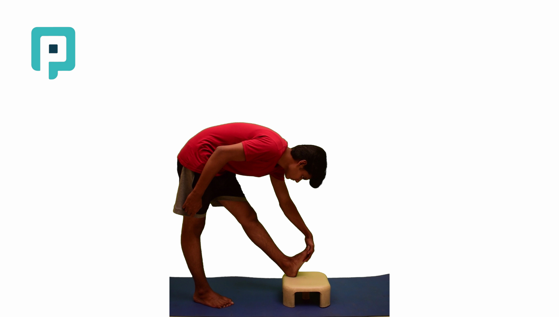 standing hamstring stretch with heel elevated - beginner Lower Body exercise
