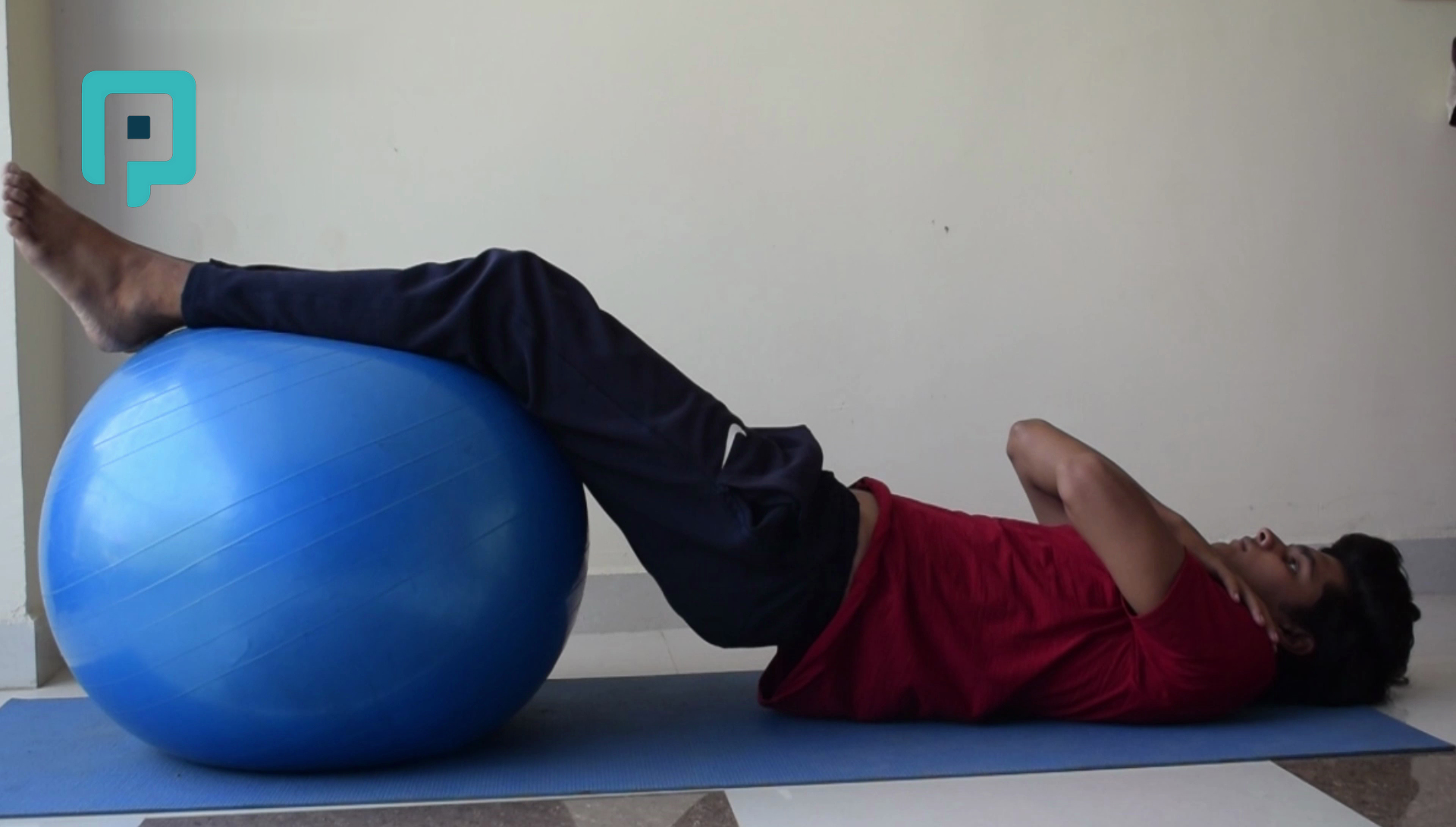 bridge on swiss ball - beginner Lower Body exercise