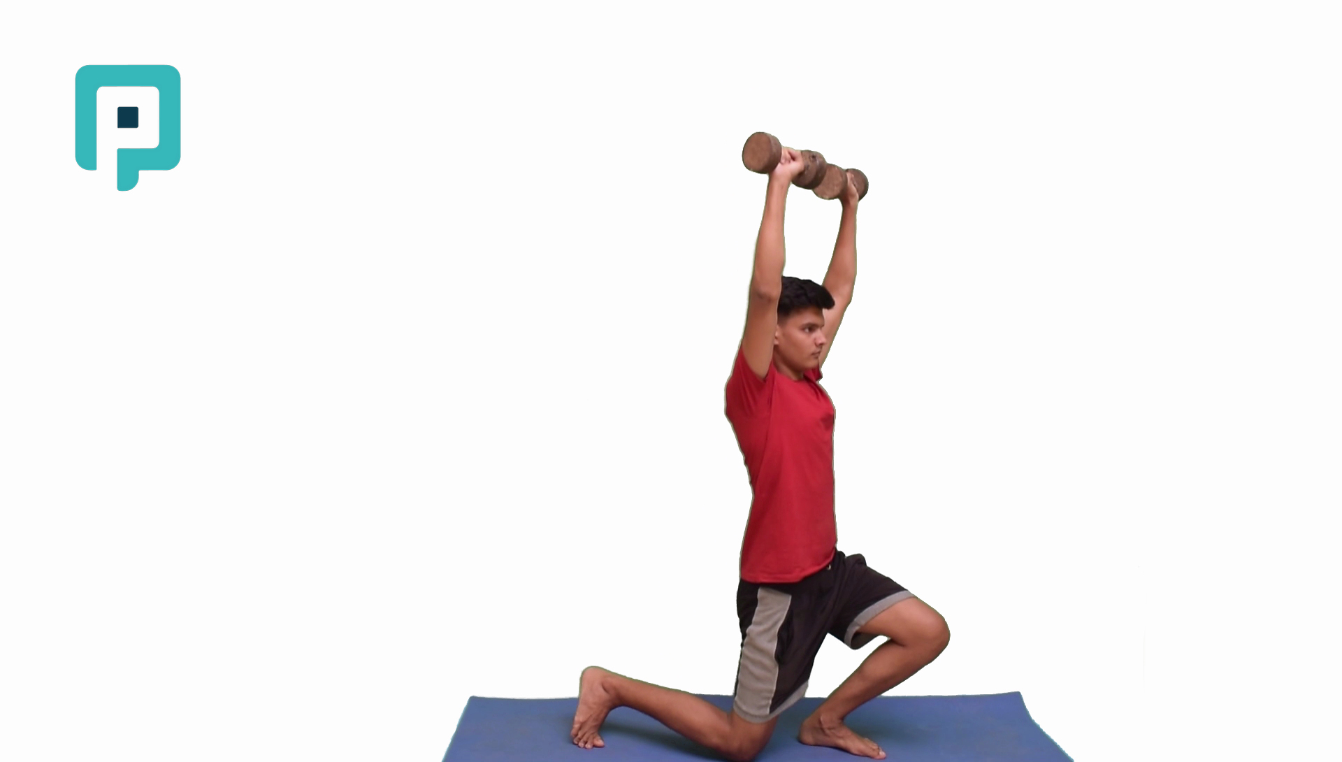 reverse lunge with shoulder press and hip flexion - beginner Lower Body exercise