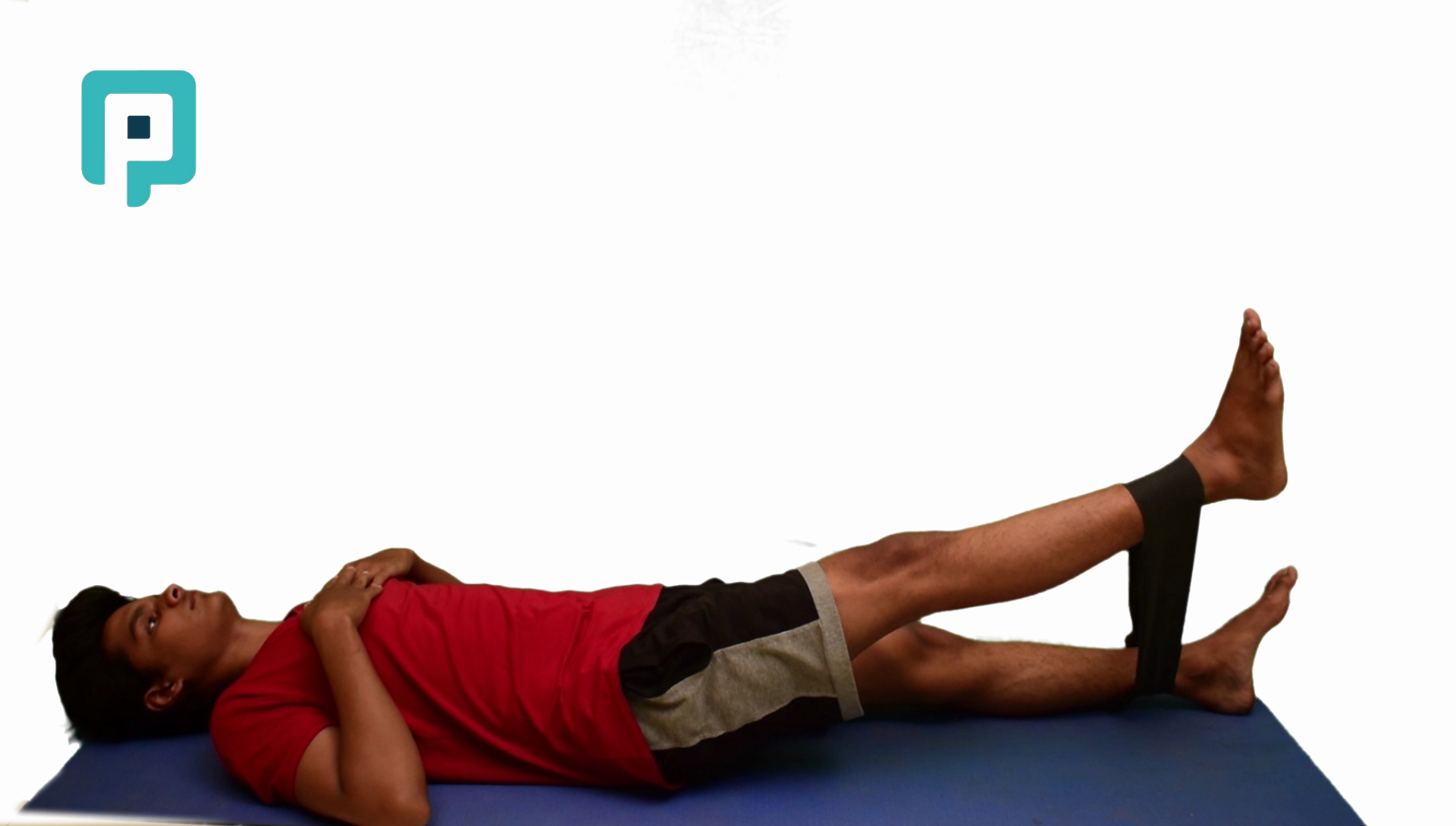 supine straight leg raise with resistance band - beginner Lower Body exercise