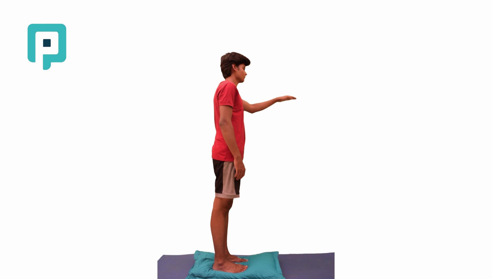 standing forward reach on pillow - beginner Lower Body exercise