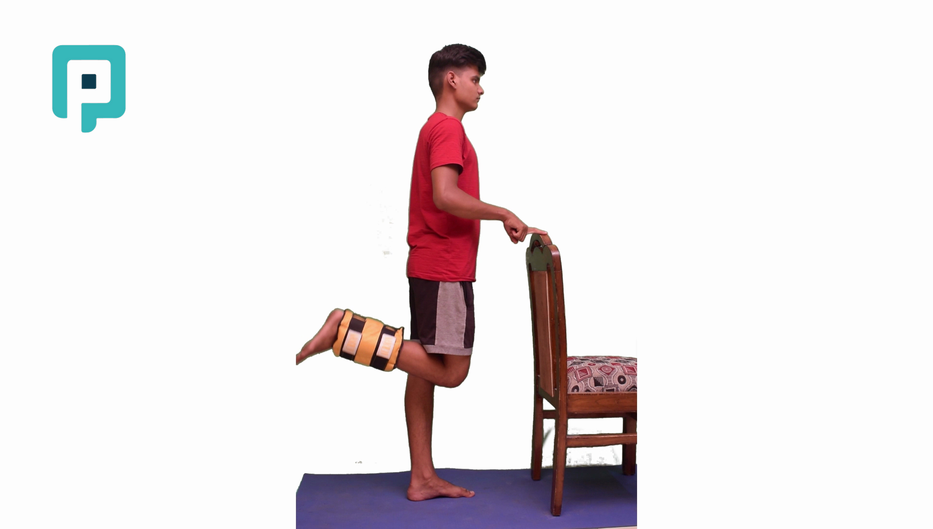 standing knee flexion with ankle weight - beginner Lower Body exercise