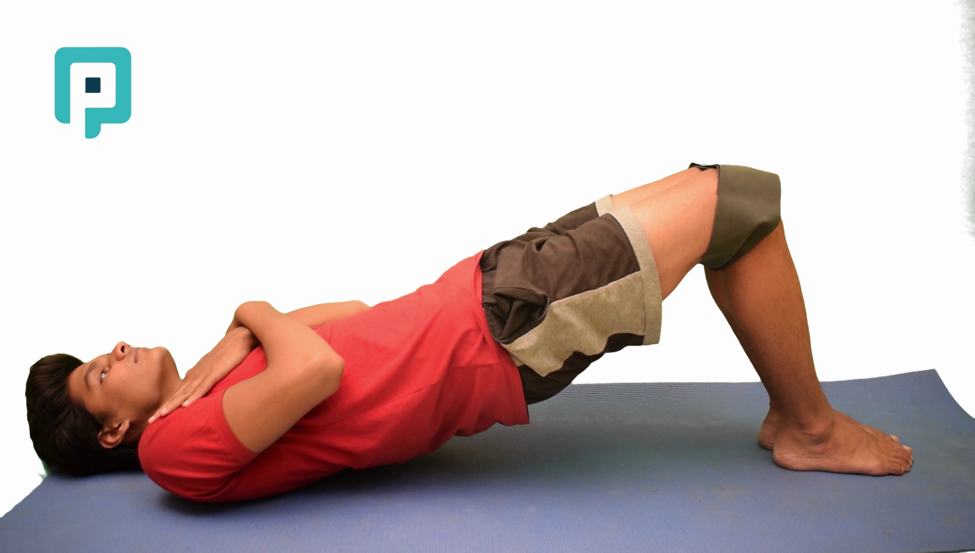 resistance band glute bridge with hip abduction - beginner Lower Body exercise