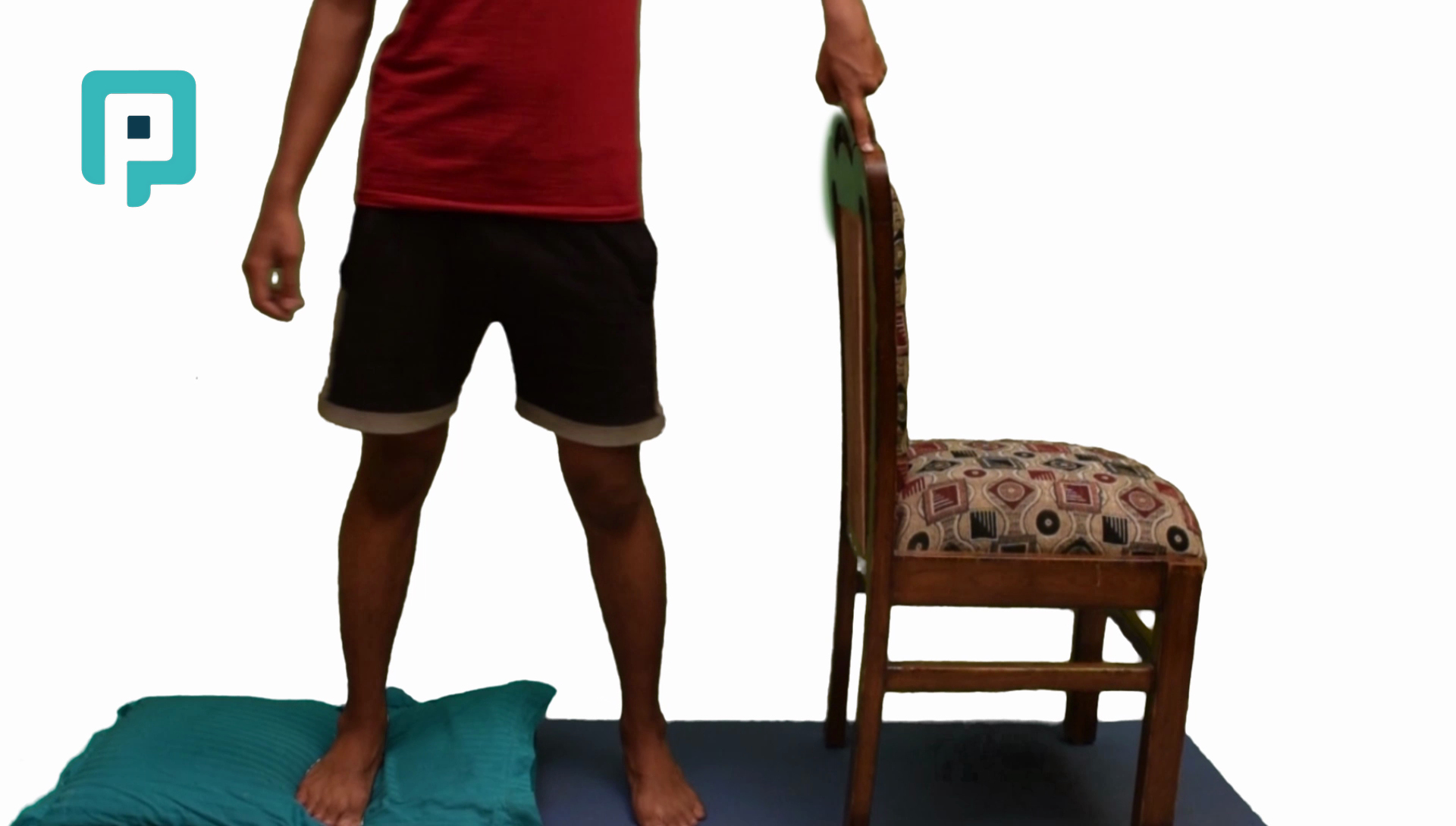 lateral step up on pillow with chair support - beginner Lower Body exercise
