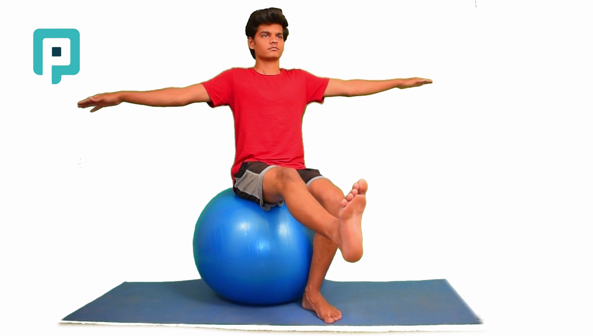 seated knee extension on gym ball - beginner Lower Body exercise