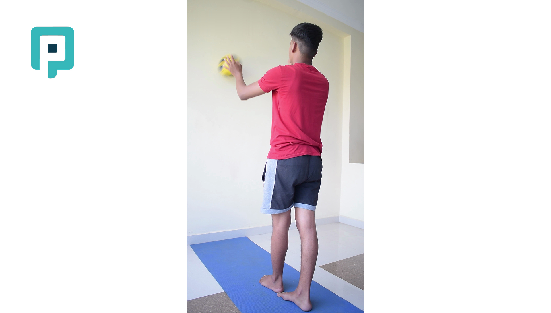 tandem stance wall ball toss - beginner Lower Body exercise
