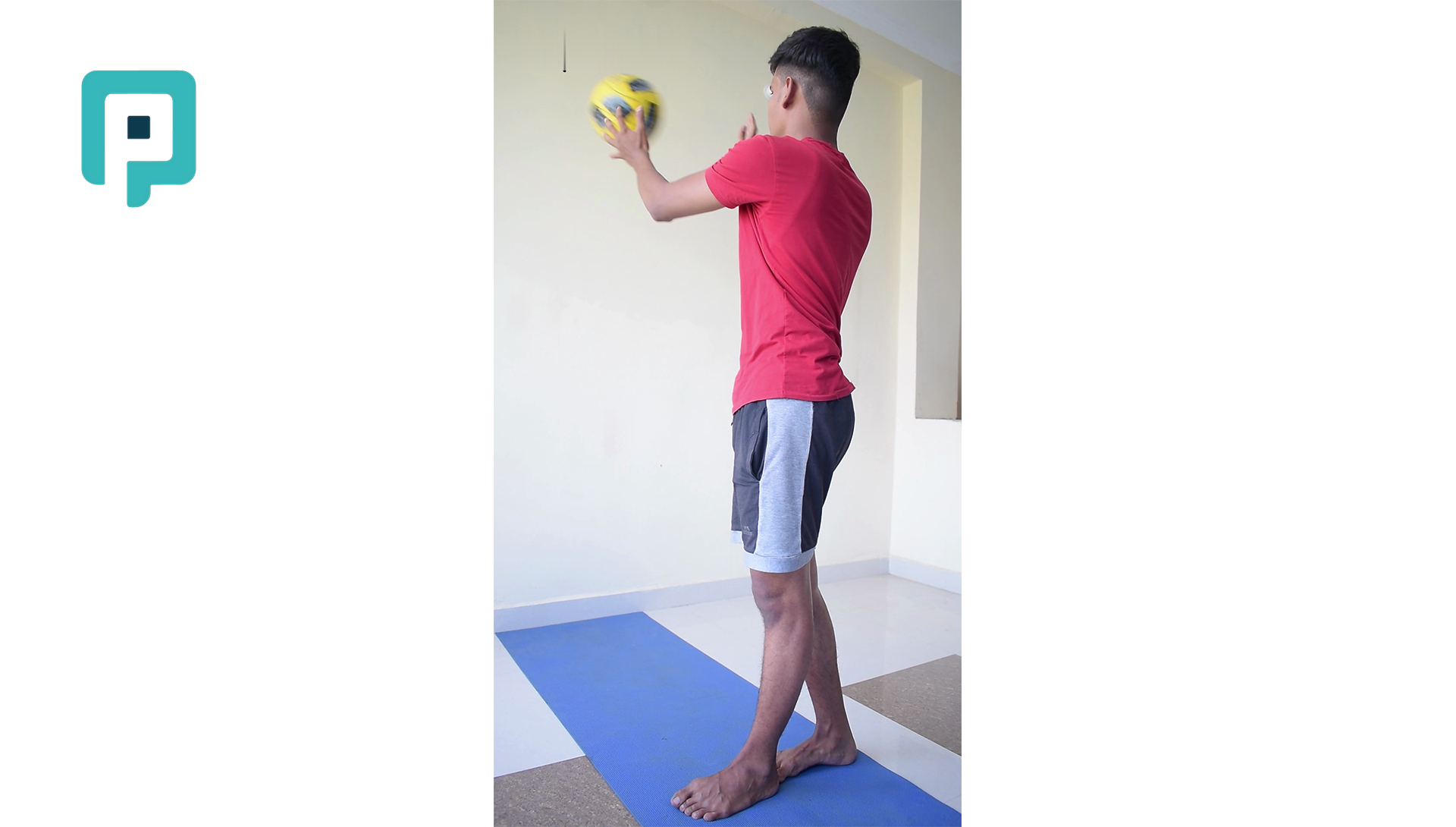 tandem stance sideways ball toss against wall - beginner Lower Body exercise