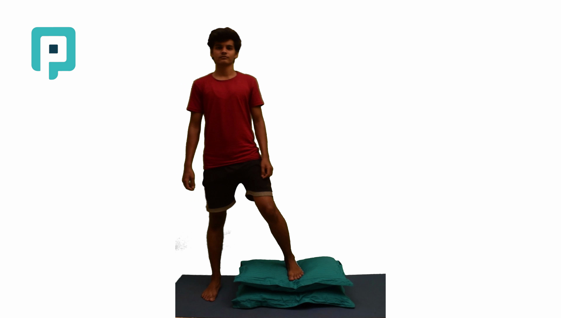 lateral step up and down on stacked pillows - beginner Lower Body exercise