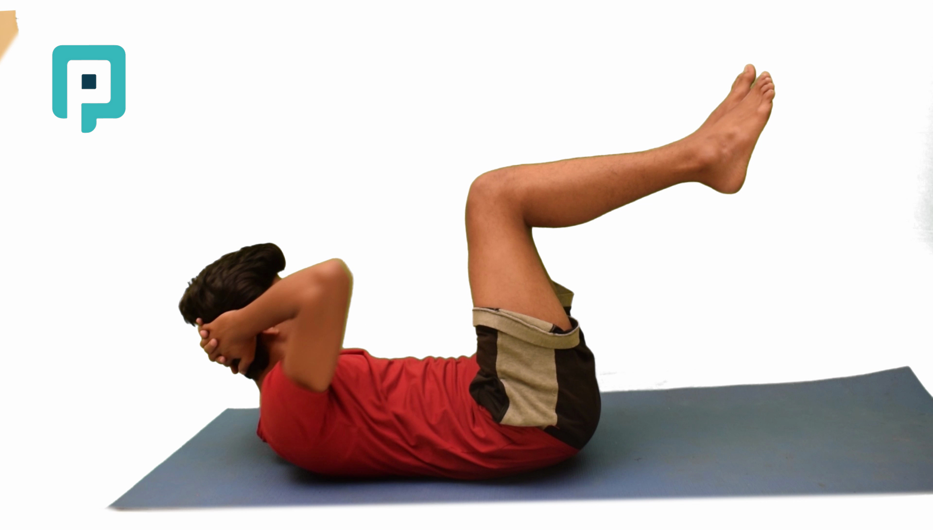 table top oblique crunch - beginner Lower Body exercise