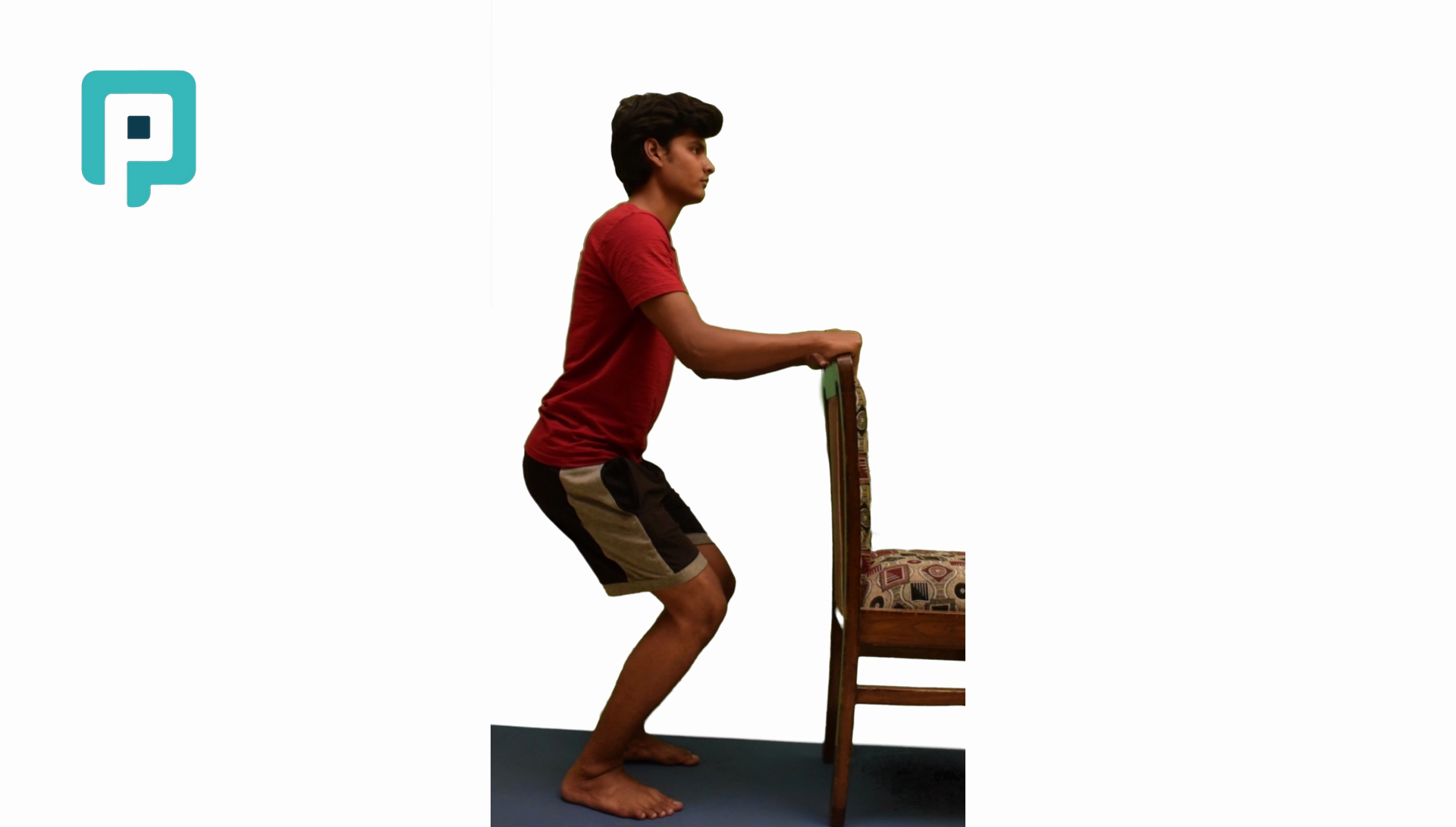 supported mid range squat with chair - beginner Lower Body exercise