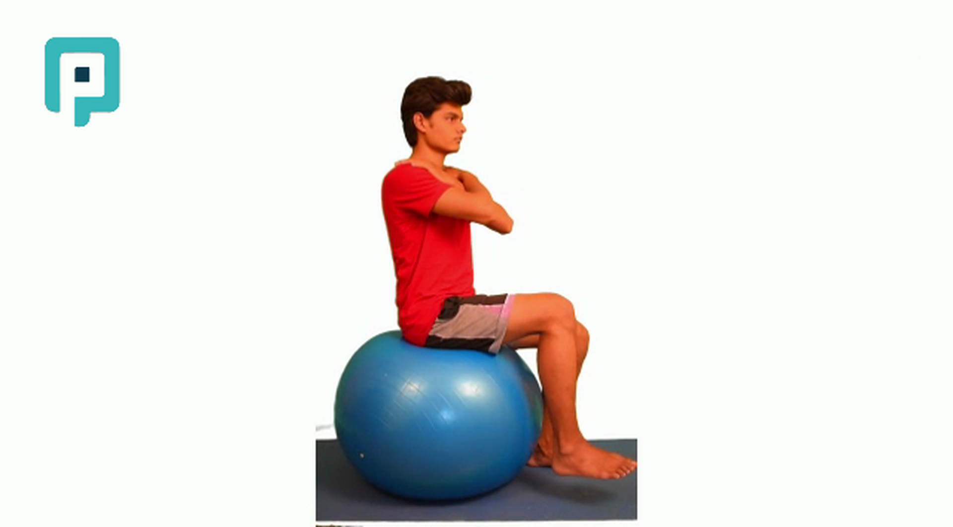 seated alternating march on swiss ball - beginner Trunk exercise