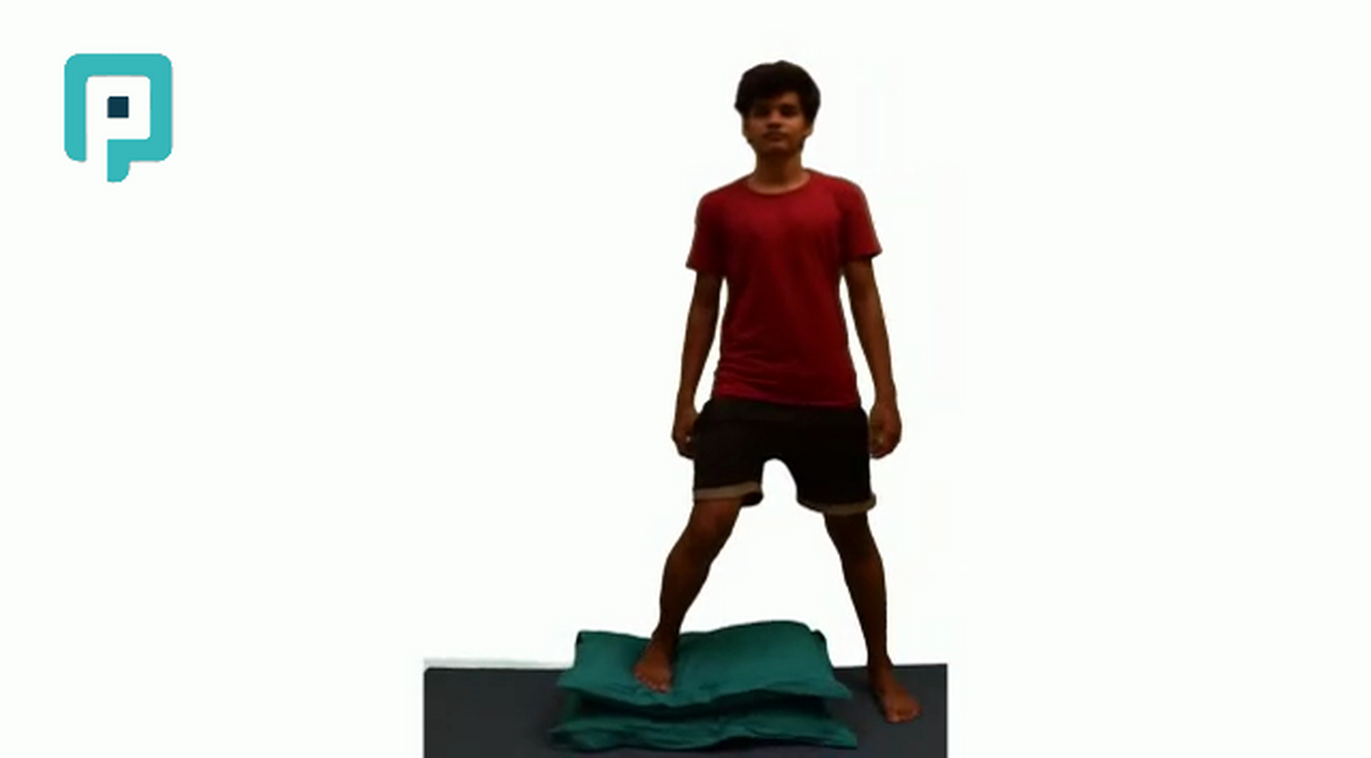 lateral step up and down on two pillows - beginner Trunk exercise