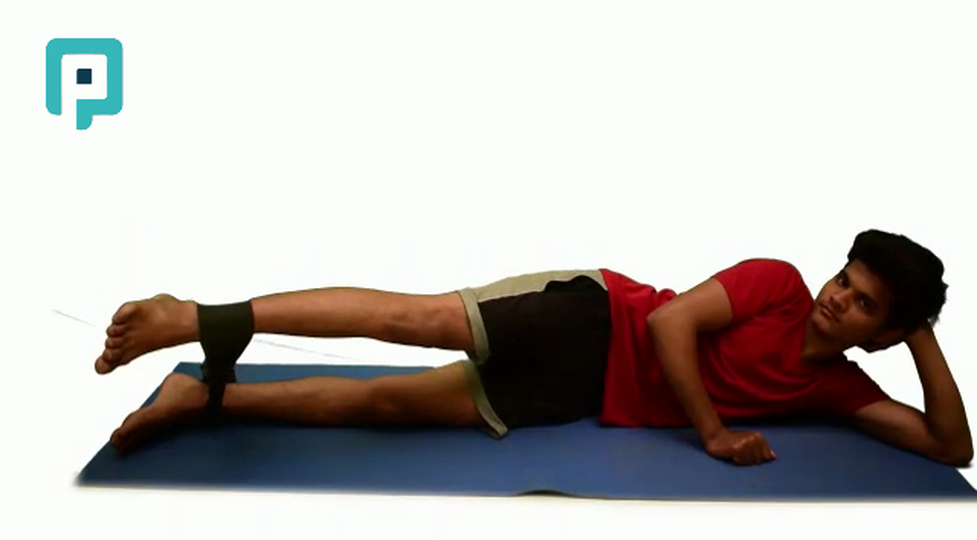 side lying hip flexion with resistance band - beginner Trunk exercise