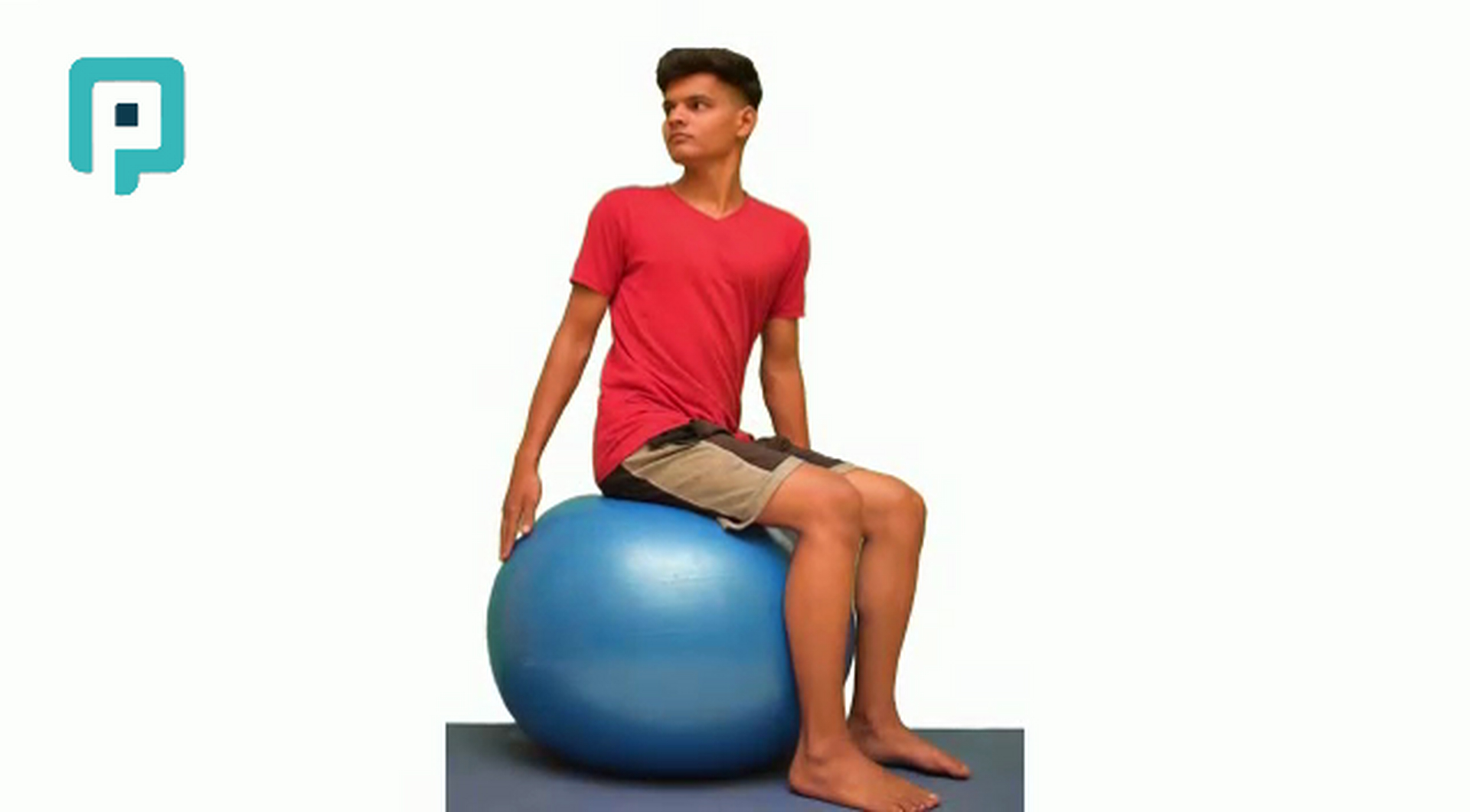 seated spinal rotation on swiss ball - beginner Trunk exercise