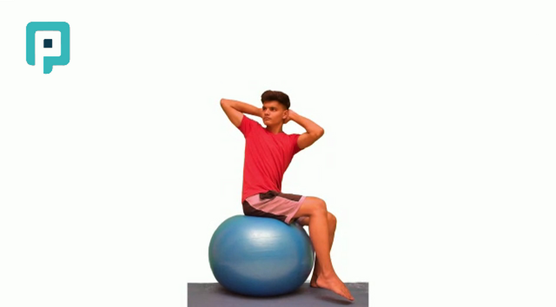 seated trunk rotation with single leg raise on swiss ball - beginner Trunk exercise