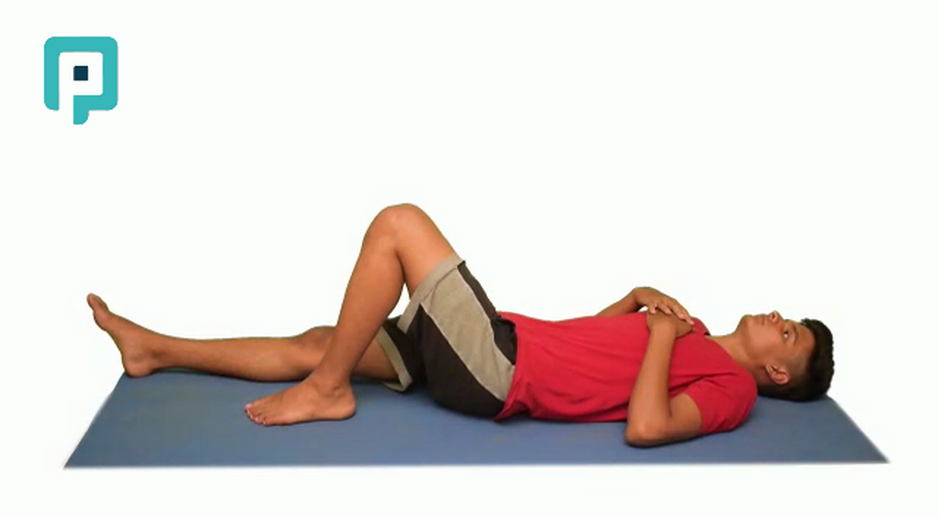 supine hip external rotation with flexed knee - beginner Trunk exercise