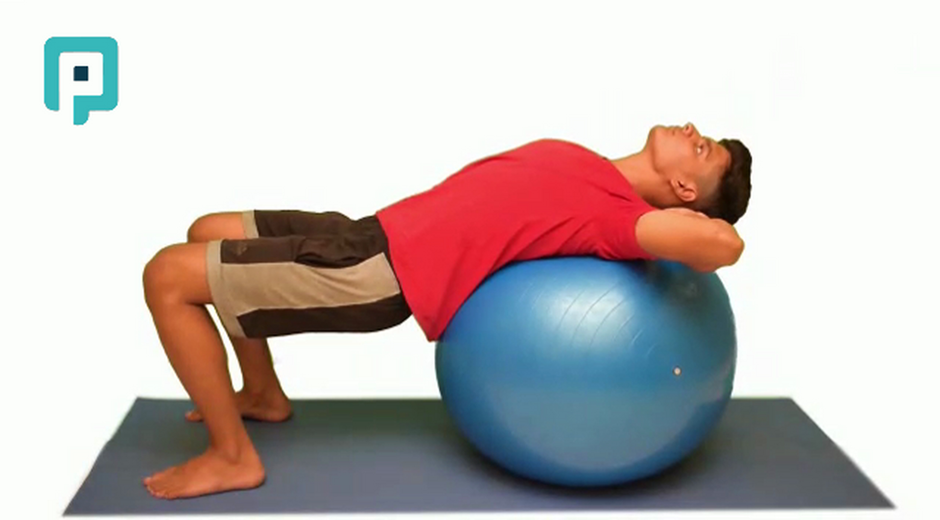supine crunch on swiss ball - beginner Trunk exercise