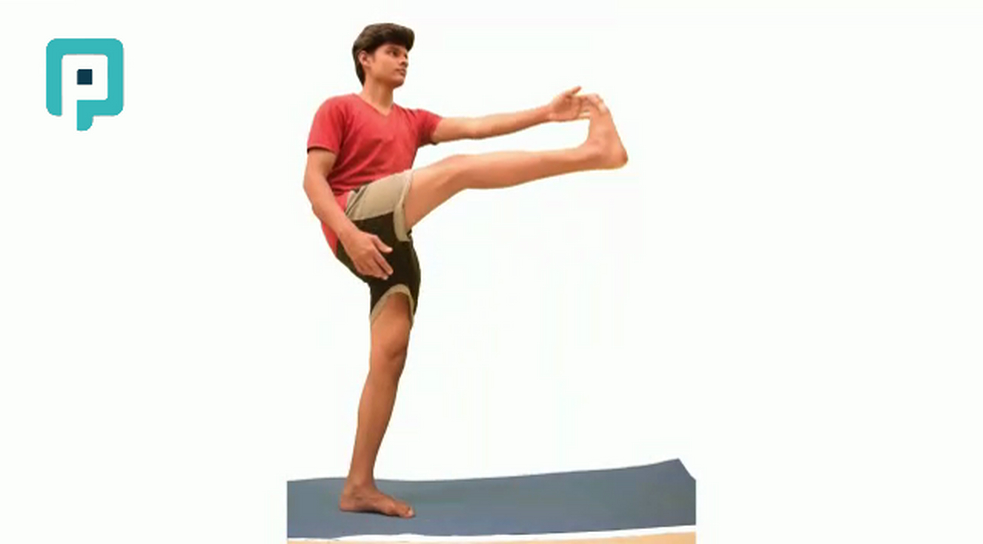 hand to foot kick - beginner Trunk exercise