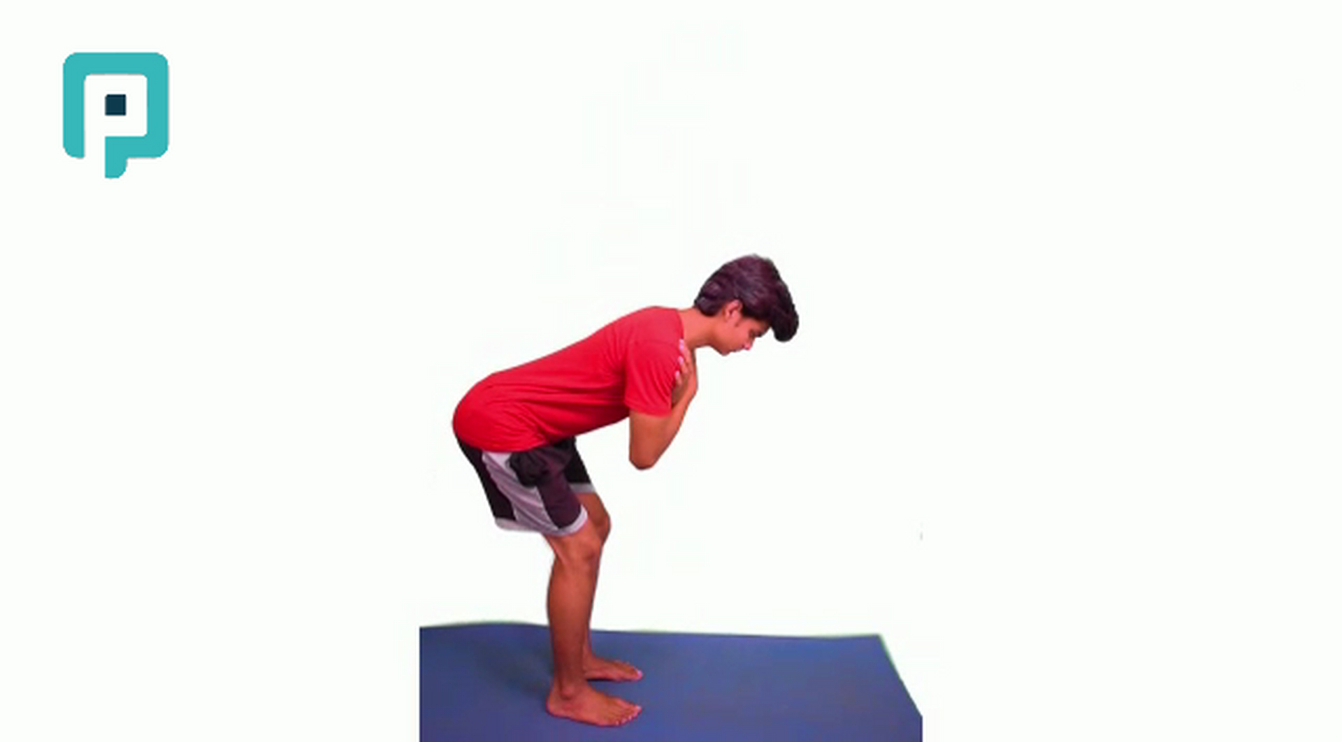 standing trunk flexion with knee bend - beginner Trunk exercise