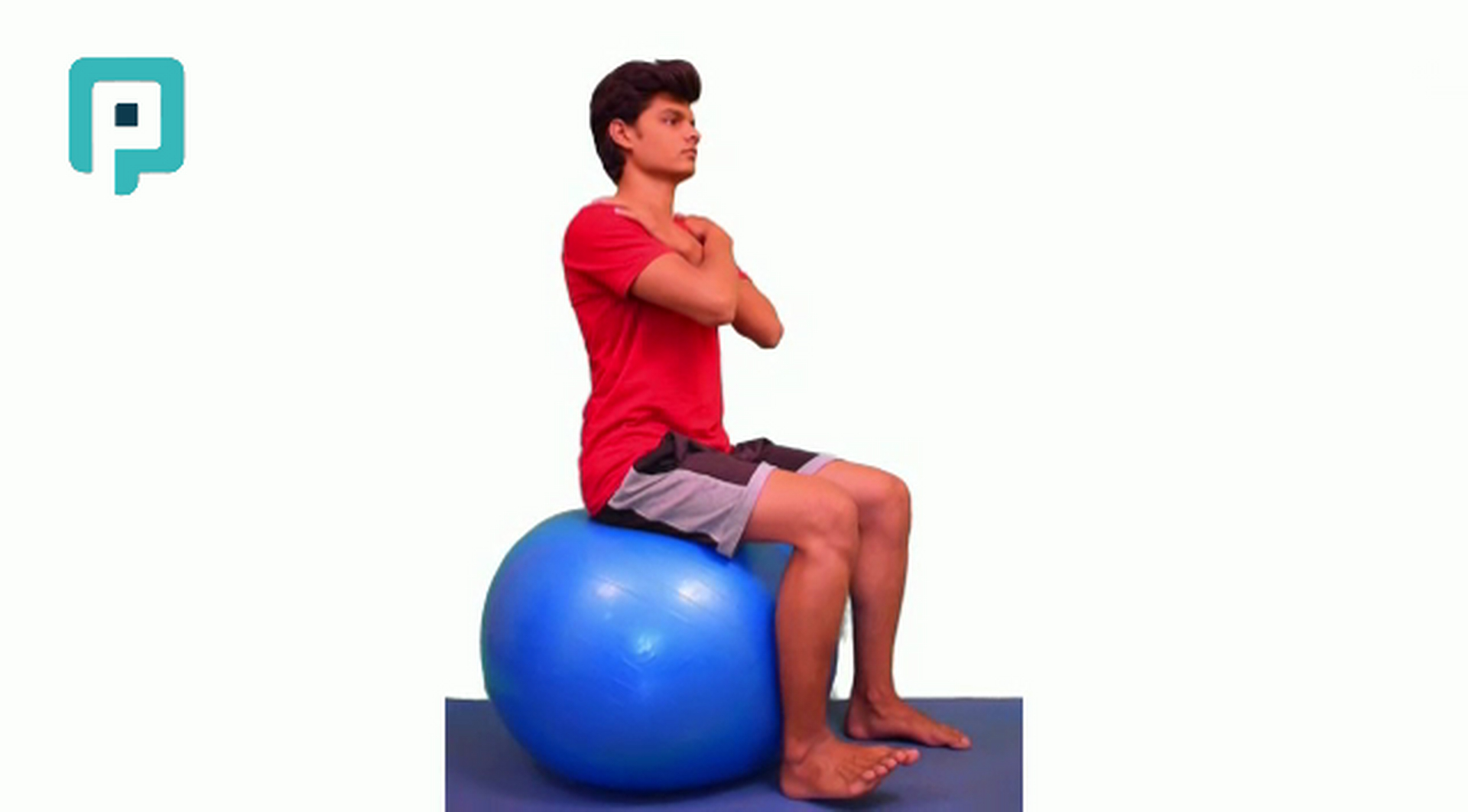 alternate toe tap on swiss ball - beginner Trunk exercise