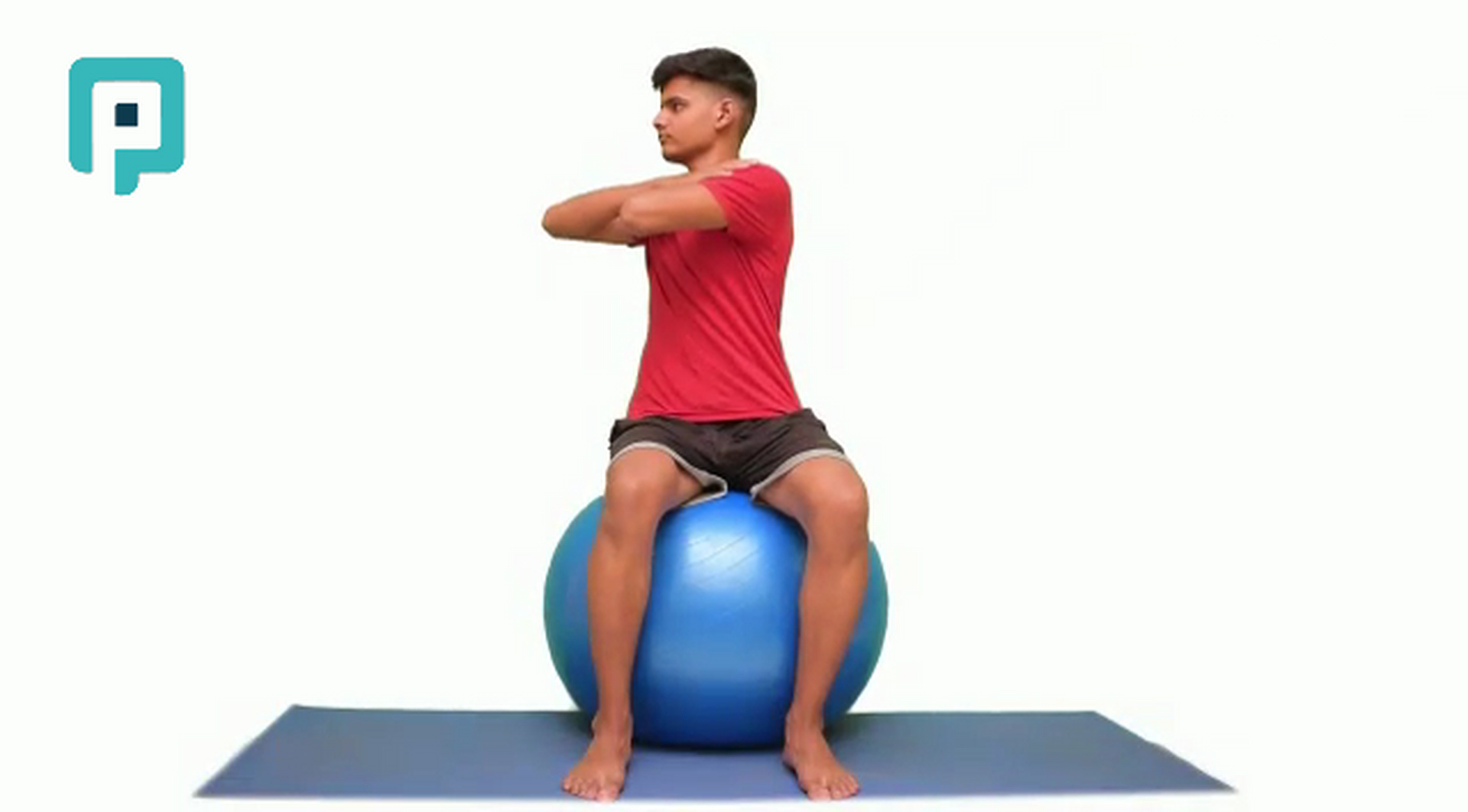 seated trunk rotation on swiss ball - beginner Trunk exercise