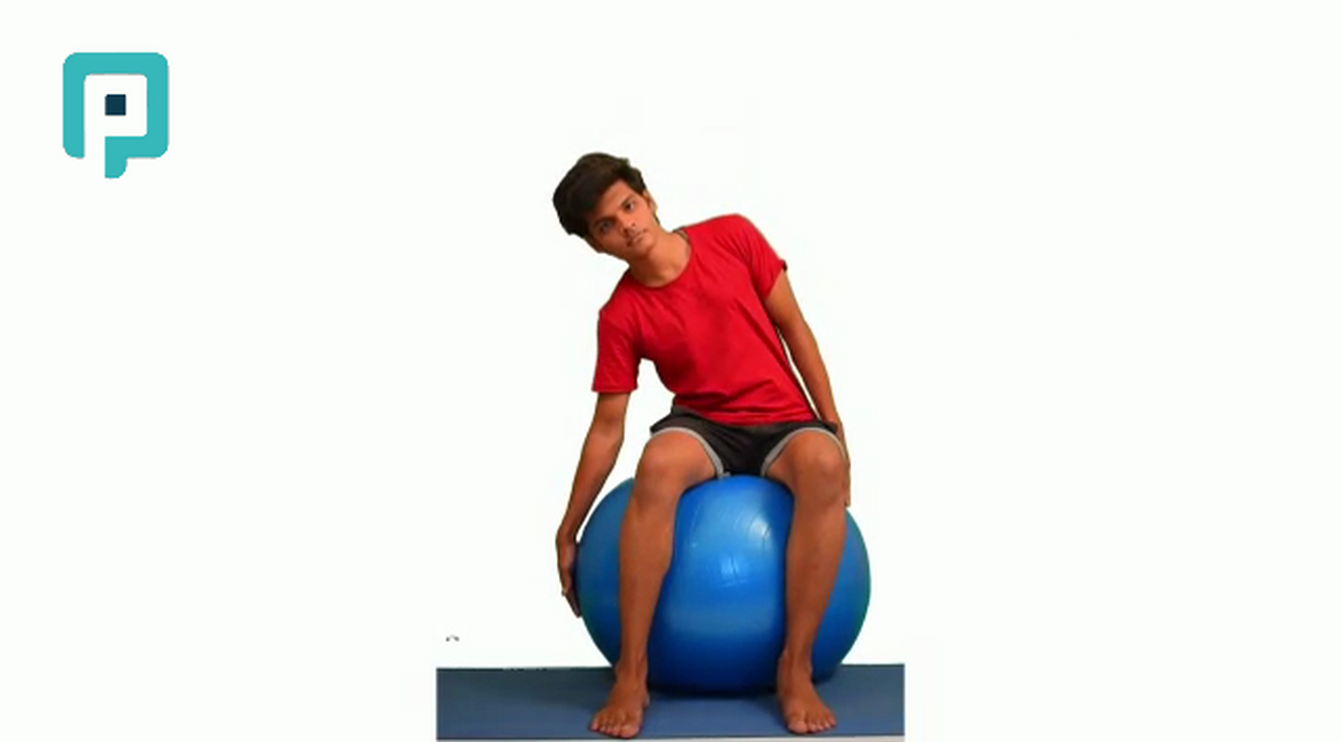 seated side bend on swiss ball - beginner Trunk exercise