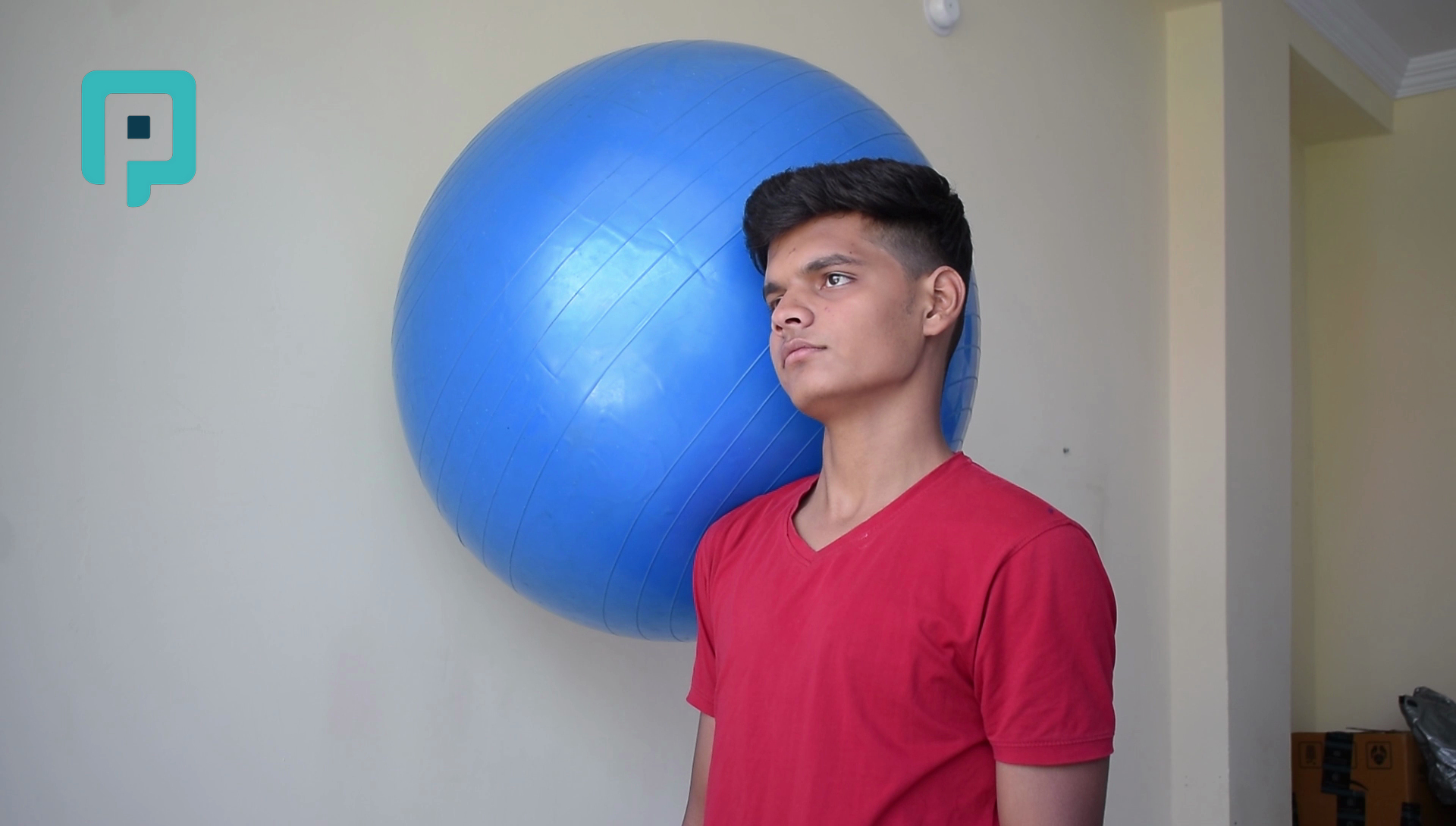 neck lateral flexion isometric with swiss ball - beginner Neck exercise