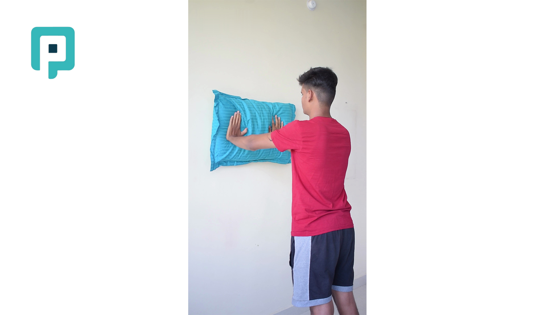 single arm weight shift against wall with pillow - beginner Upper Body exercise