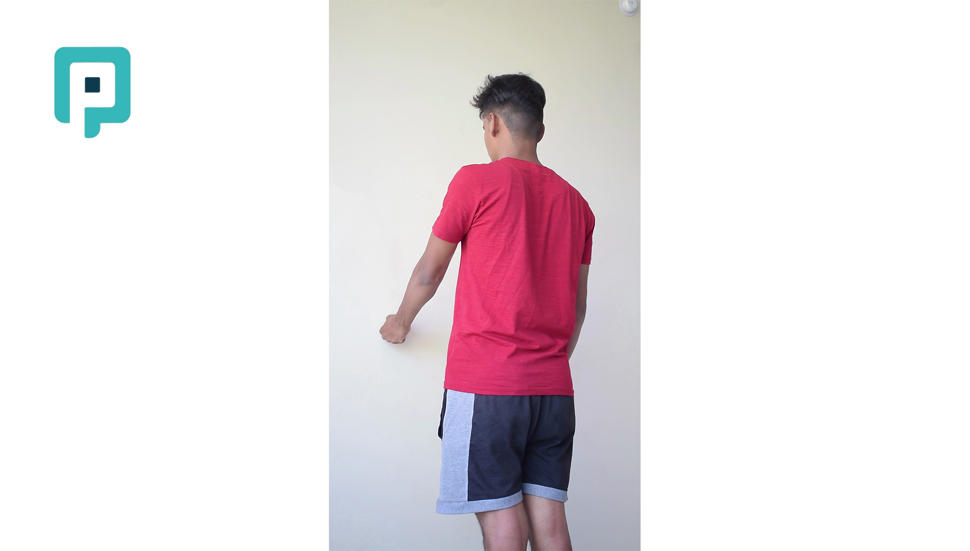 shoulder flexion isometric wall push - beginner Upper Body exercise