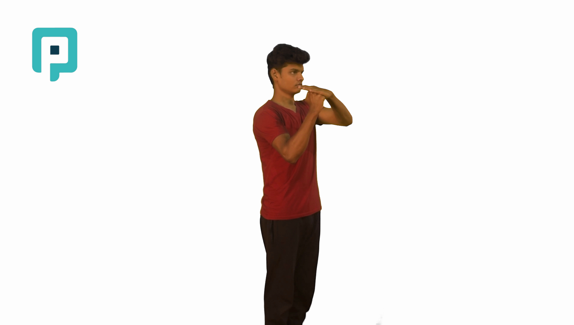 shoulder flexion isometric with bent elbow against hand resistance - beginner Upper Body exercise