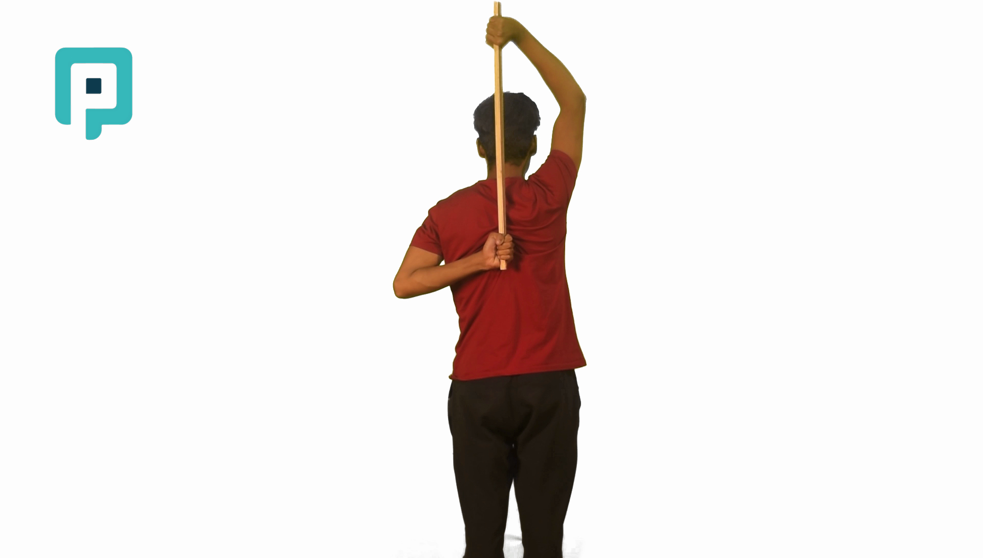 upper back reach with stick behind back - beginner Upper Body exercise