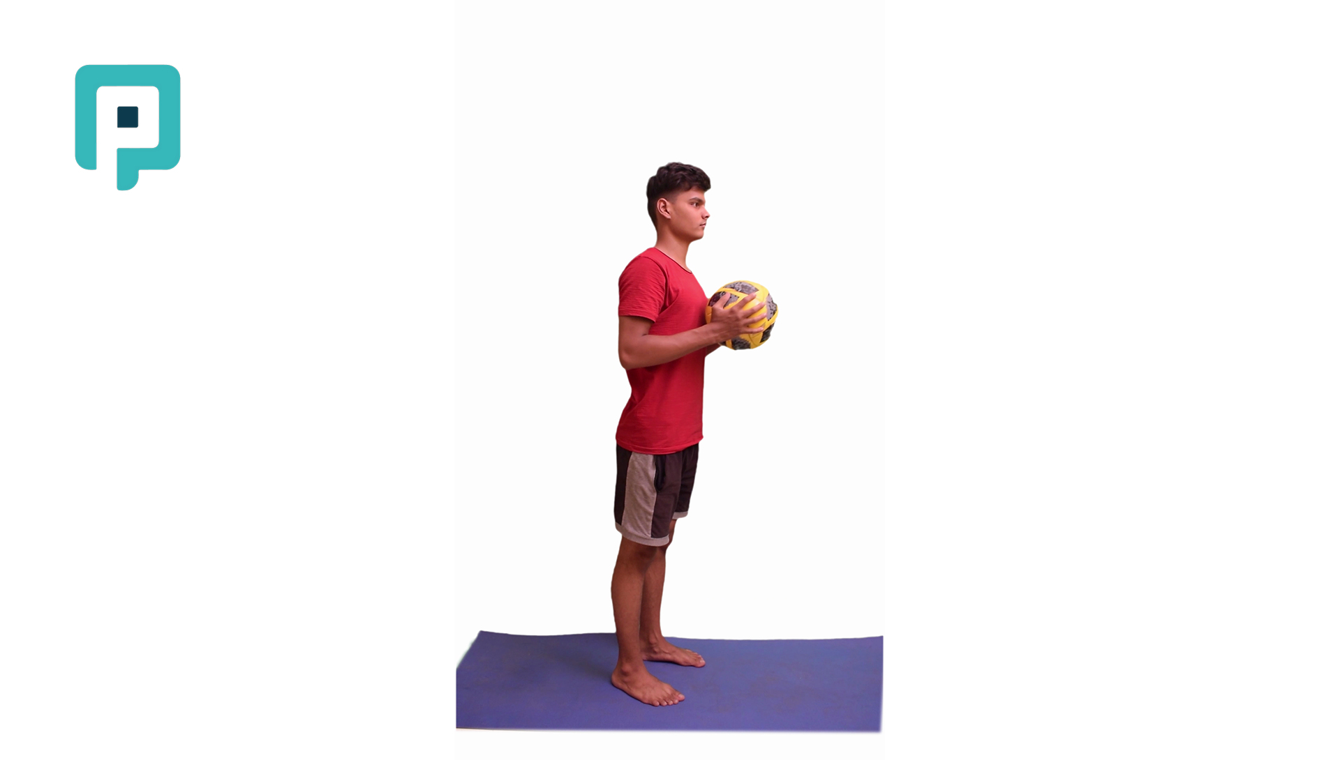 medicine ball floor lift with squat - beginner Upper Body exercise