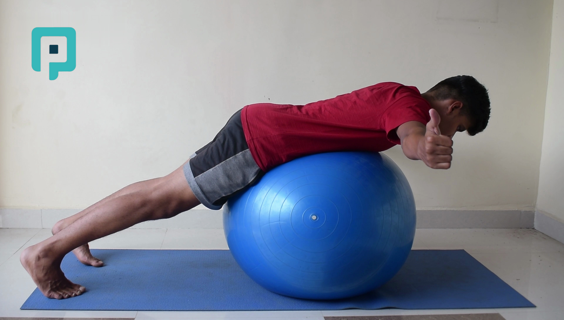 prone t raise on swiss ball - beginner Upper Body exercise