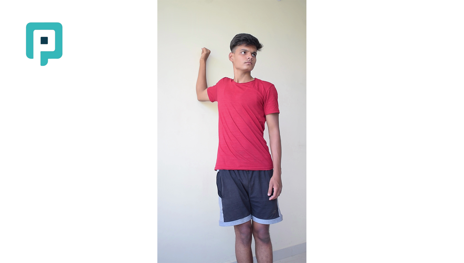 shoulder external rotation stretch at wall ninety degrees - beginner Upper Body exercise