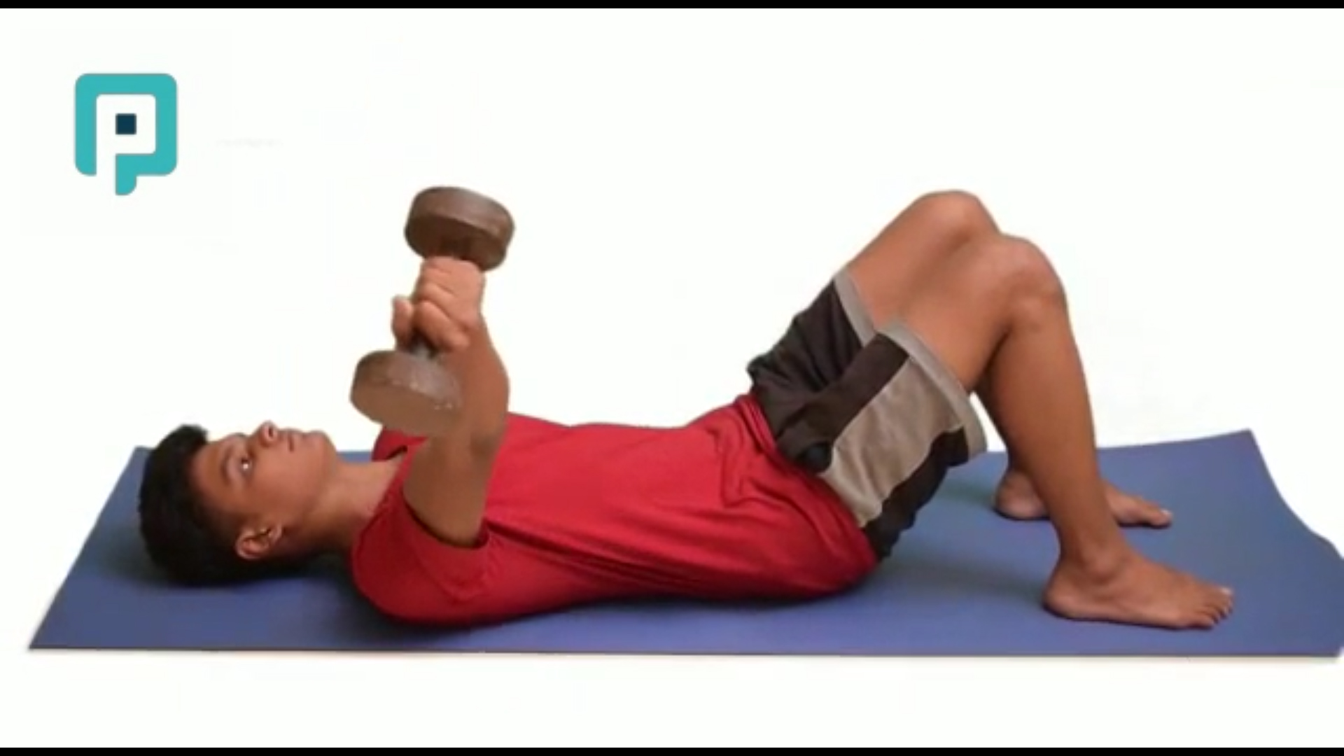 supine shoulder horizontal adduction with dumbbell - beginner Upper Body exercise