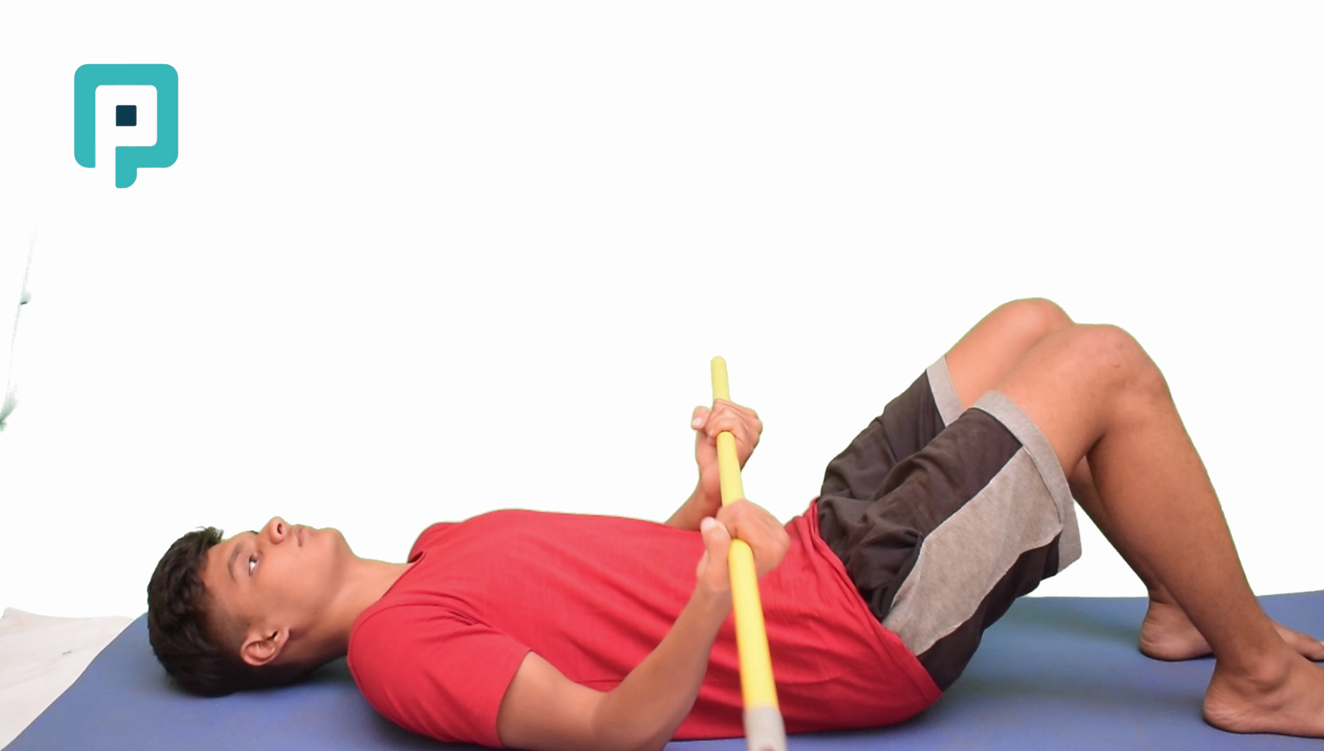 supine shoulder external rotation using rod - beginner Upper Body exercise