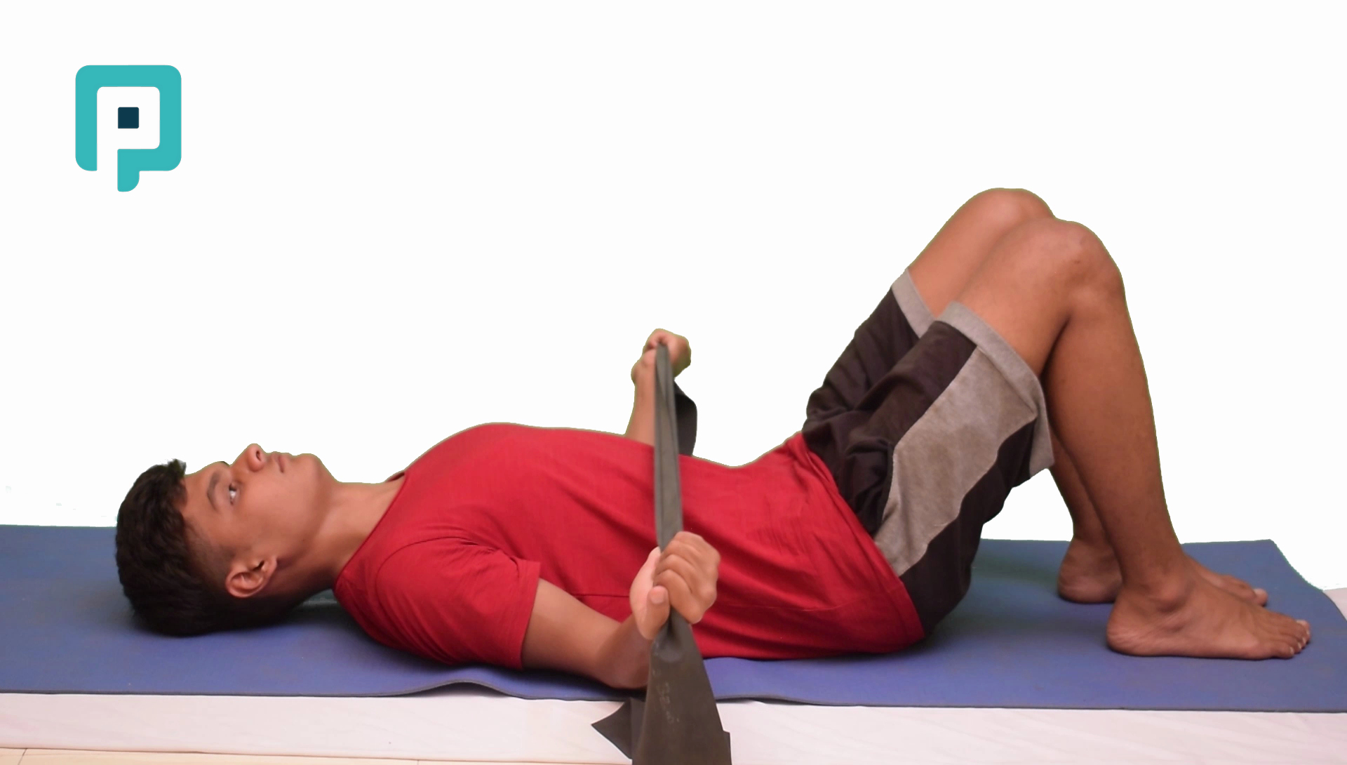 supine bilateral shoulder external rotation with resistance band - beginner Upper Body exercise
