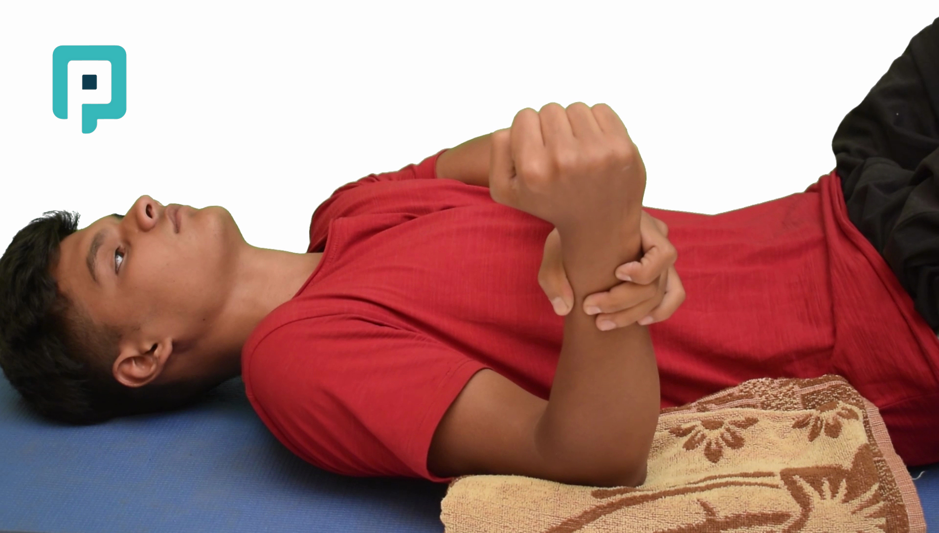 supine shoulder external rotation with assisted movement - beginner Upper Body exercise