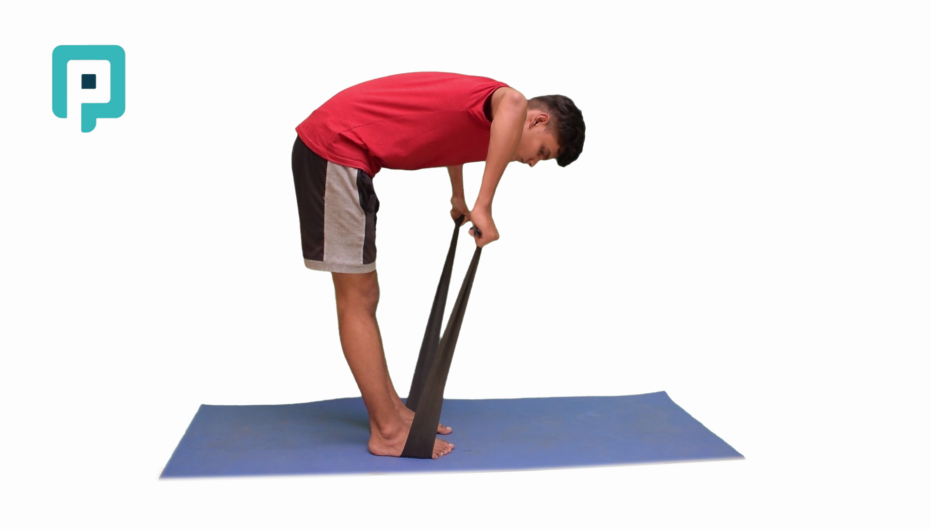 bent over row with resistance band - beginner Trunk exercise