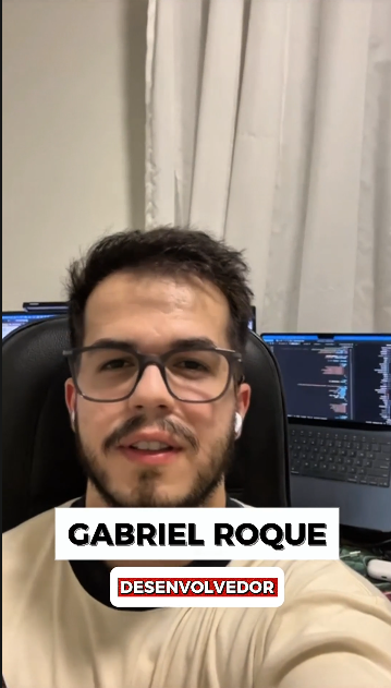 Depoimento em vídeo de Gabriel Roque da Desenvolvedor de software