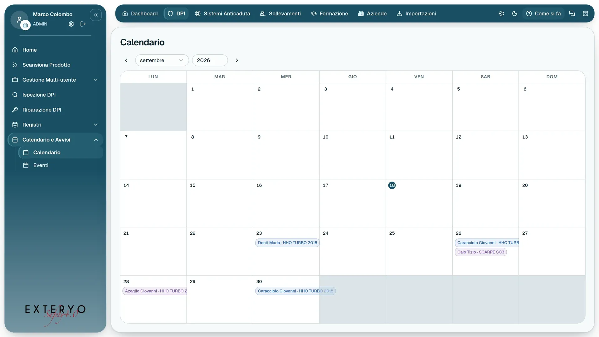 Expiry calendar