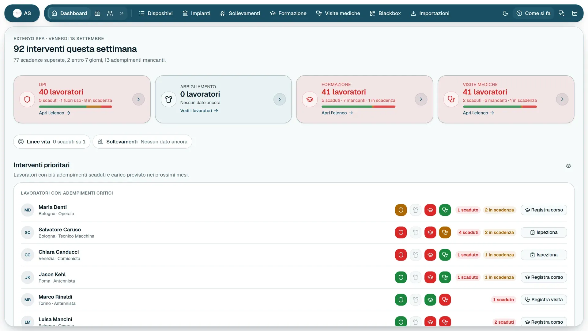 Schermata di ES4.0 Worker Manager