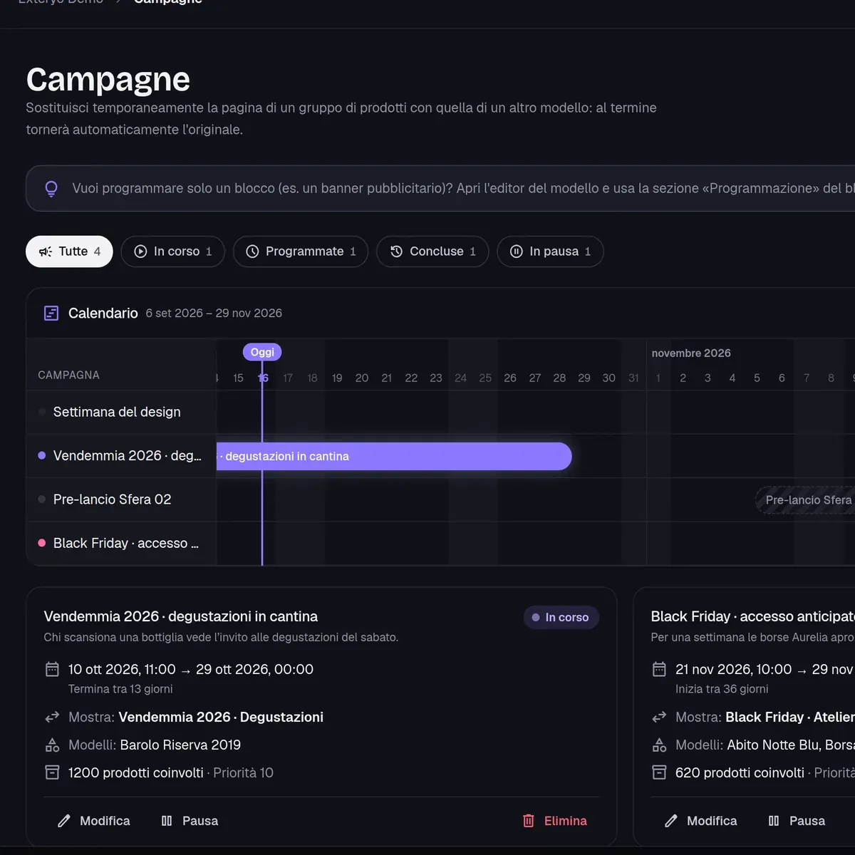 Campaign schedule