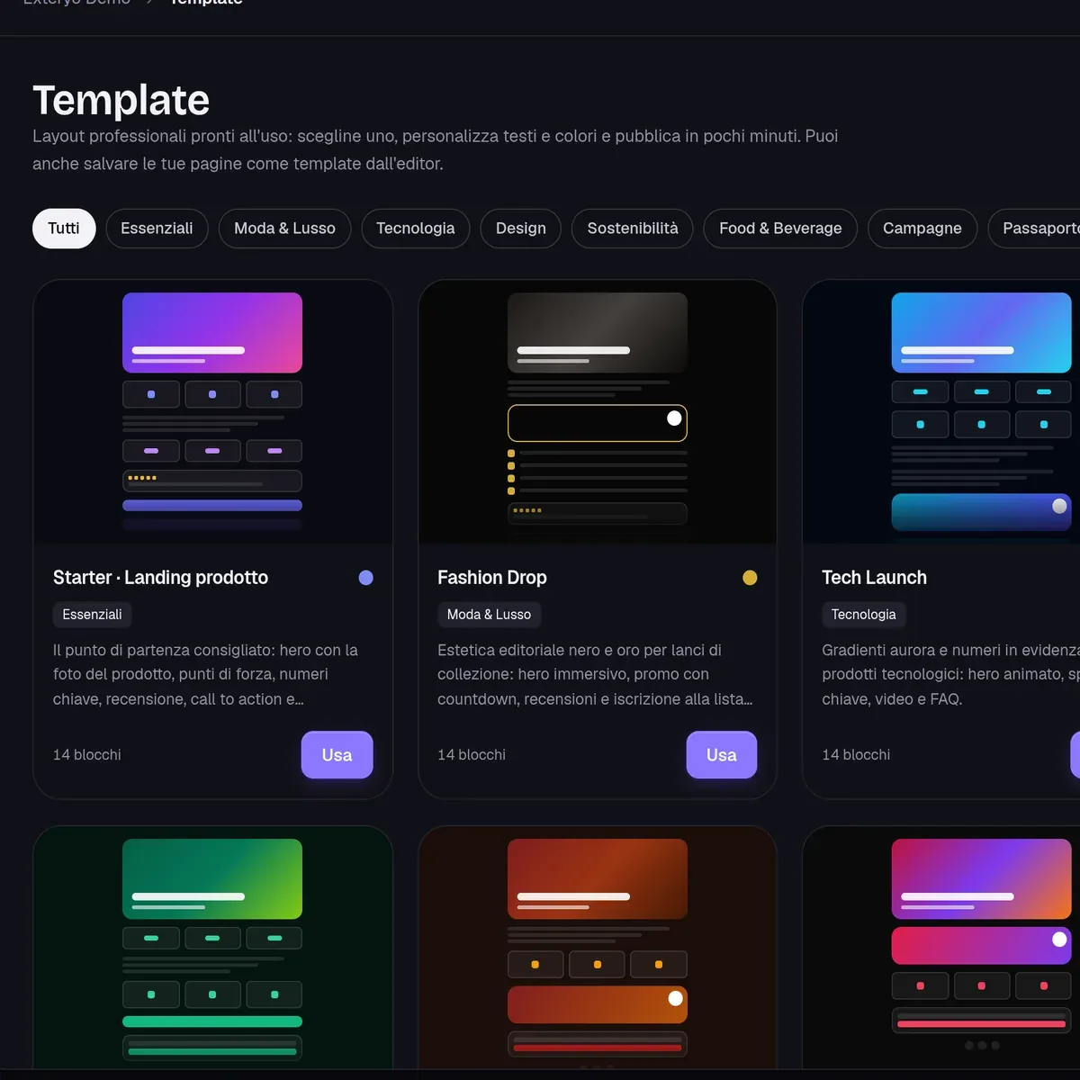 Template gallery