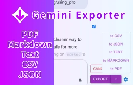 Gemini Exporter: Save Gemini as PDF, MD and more