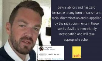Estate agent who sent racist tweet about black England footballers weeps in court as he is sentenced