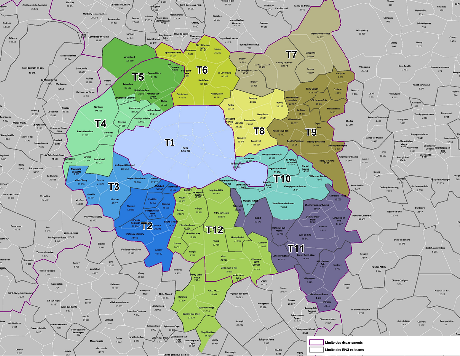 carte banlieue parisienne