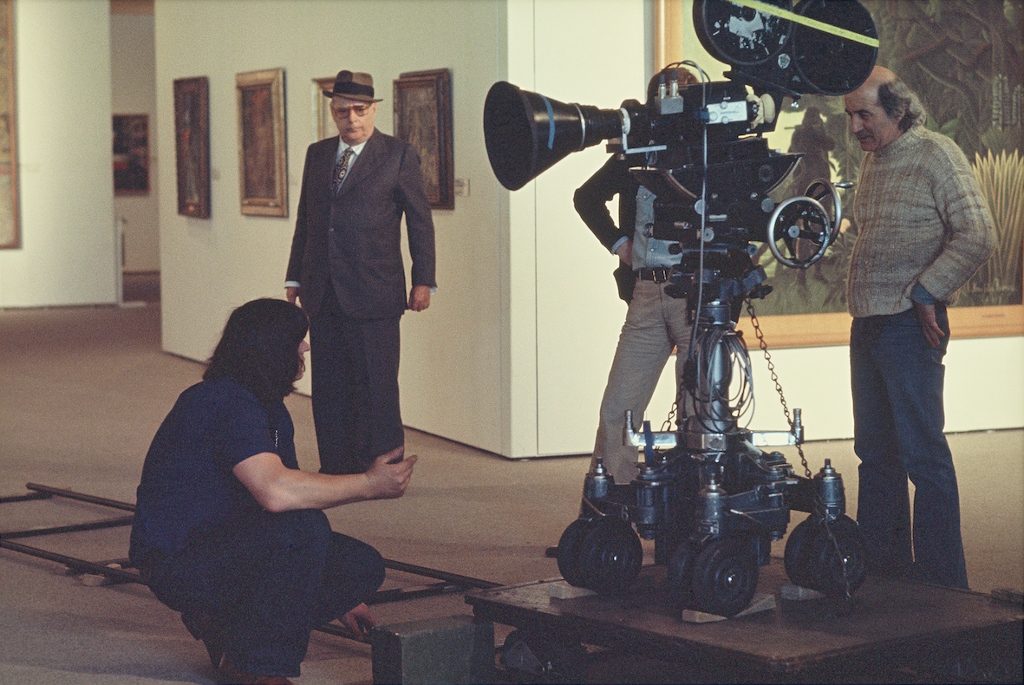 Roberto Rossellini, tournage du film "Le Centre Georges Pompidou", 1977 / Crédit : Fondation Genesium, Jacques Grandclaude 