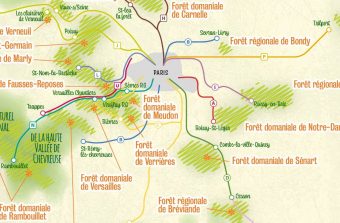 La carte des forêts d’Île-de-France accessibles en train