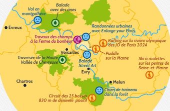 La carte de la microaventure dans le Grand Paris